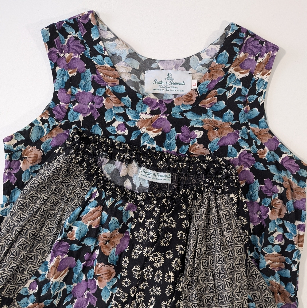 Vintage Suttles & Seawinds Floral Patchwork Set - Top & Maxi Skirt Set - Large
